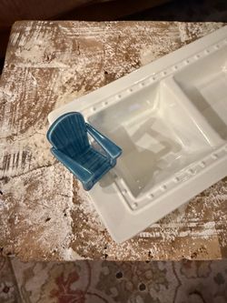 Nora Fleming relish tray with beach chair