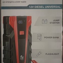 BRAND NEW IN BOX 6000A Car Battery Jump Starter,12V Portable Jump Starter Battery Pack (up to 9.0L Gasoline and 7.0L Diesel Engine), Jump Box with 3 M