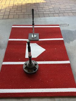 Practice mat and Z V tee and tanner Tee