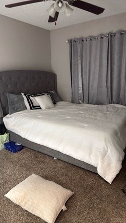 grey bed frame