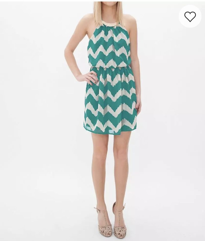 Brand new womans As U Wish brand Blue Chevron Necklace Dress Up For Sale