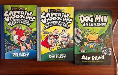 Captain Underpants & Dog Man Books Dav Pilkey Set of 3