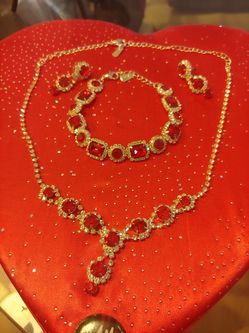 Beautiful Red stone jewelry set