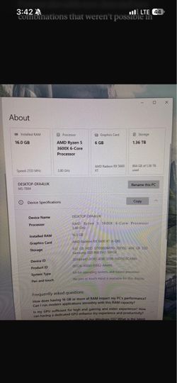 AMD Ryzen 5 3600X Gaming Desktop PC