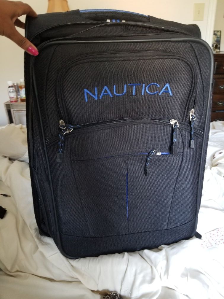 2 piece Nautica 2 wheel carry on bag luggage tote