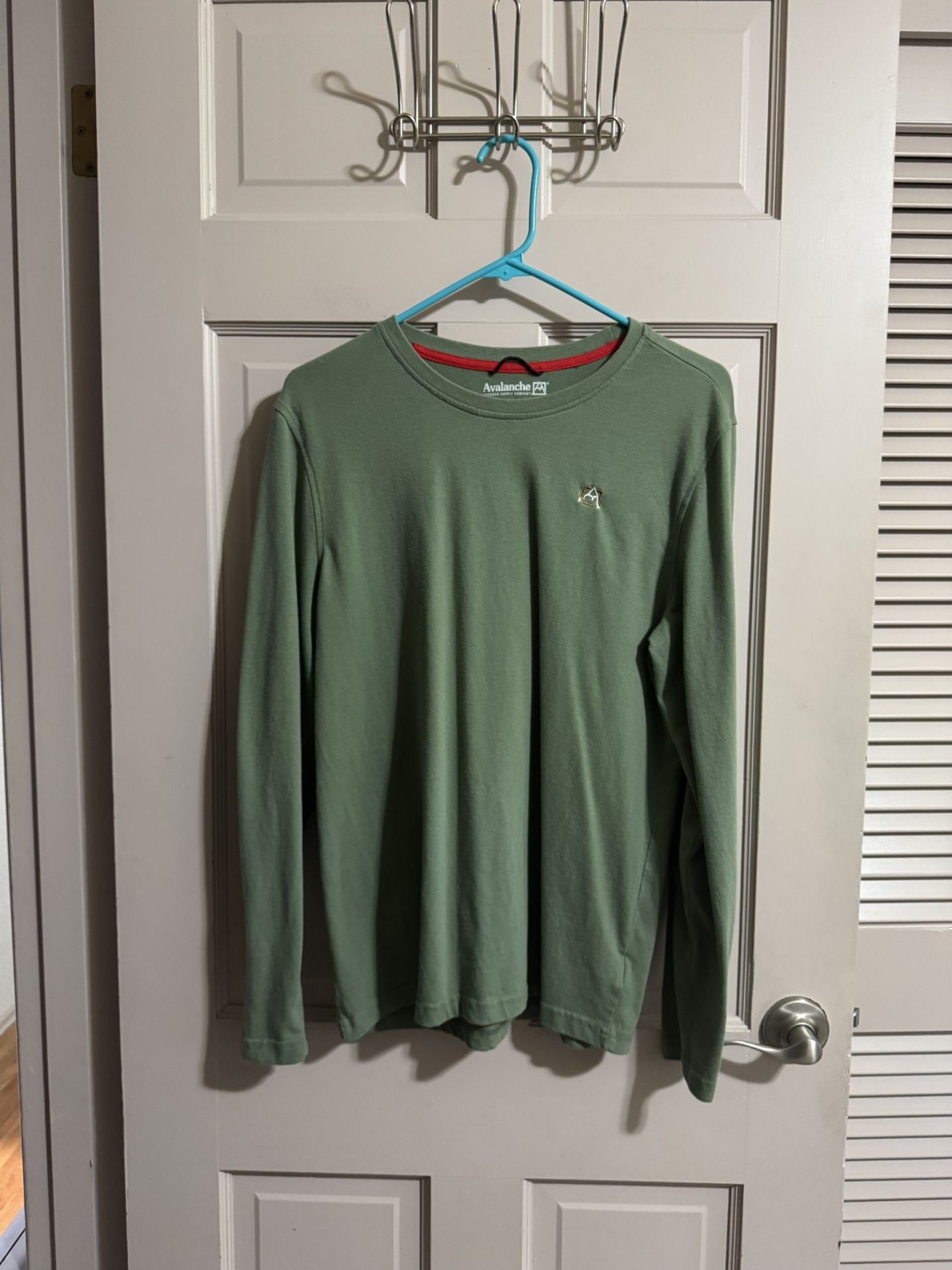 Mens Avalanche Outdoor Long Sleeve Shirt Green Size Medium