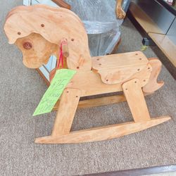 Vintage Wooden Ridding Horse 