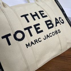 A beige tote bag