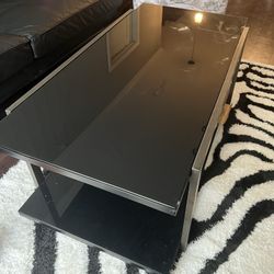 Sleek black coffee table 