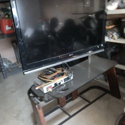 Tv stand television wooden glass and Metal