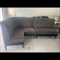 Restoration hardware tufted banquette sectional