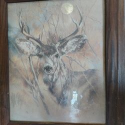 1978 Vintage Deer Painting