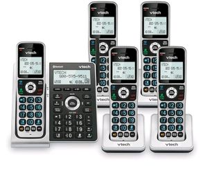 VTech VS306-5 DECT 6.0 5 Handsets Cordless Home Phone with Bluetooth, Answering
