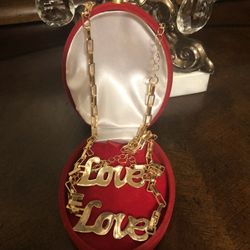 Love Chain And Bracelet Set ( Not Real Gold)