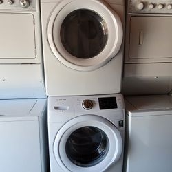 Samsung Front Load Washer And Stackable Gas Dryer Set 