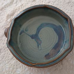 Pottery Glazed Bowl Signed 
