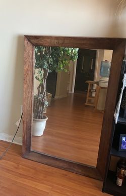 Large Dark Wood Framed Mirror