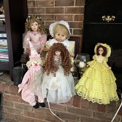 Dolls, Collectibles, Novelties Including Cabinets 