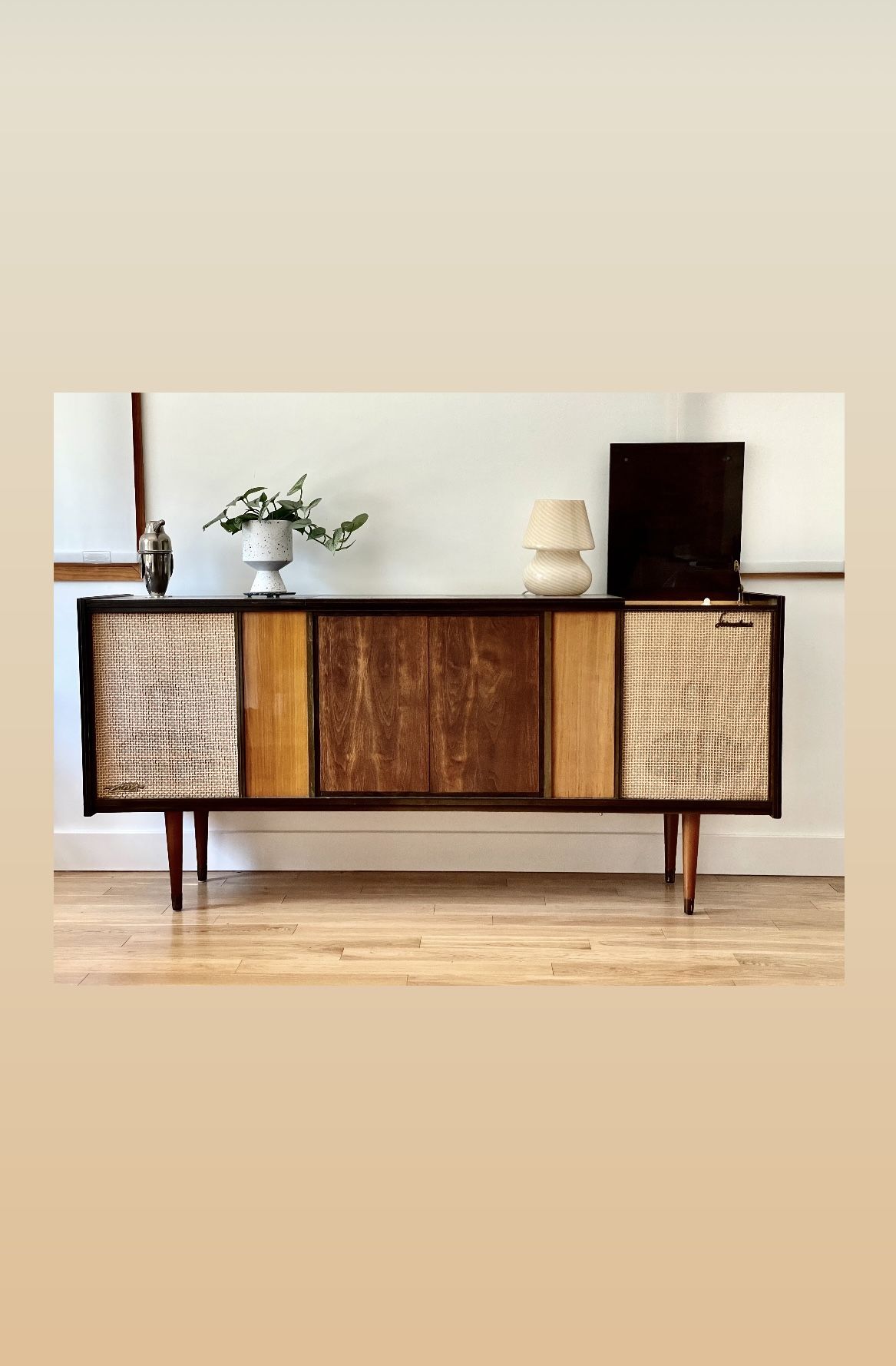 Original Metz 3500 Stereophonic Record Cabinet - Record Player - Made in Germany 1959