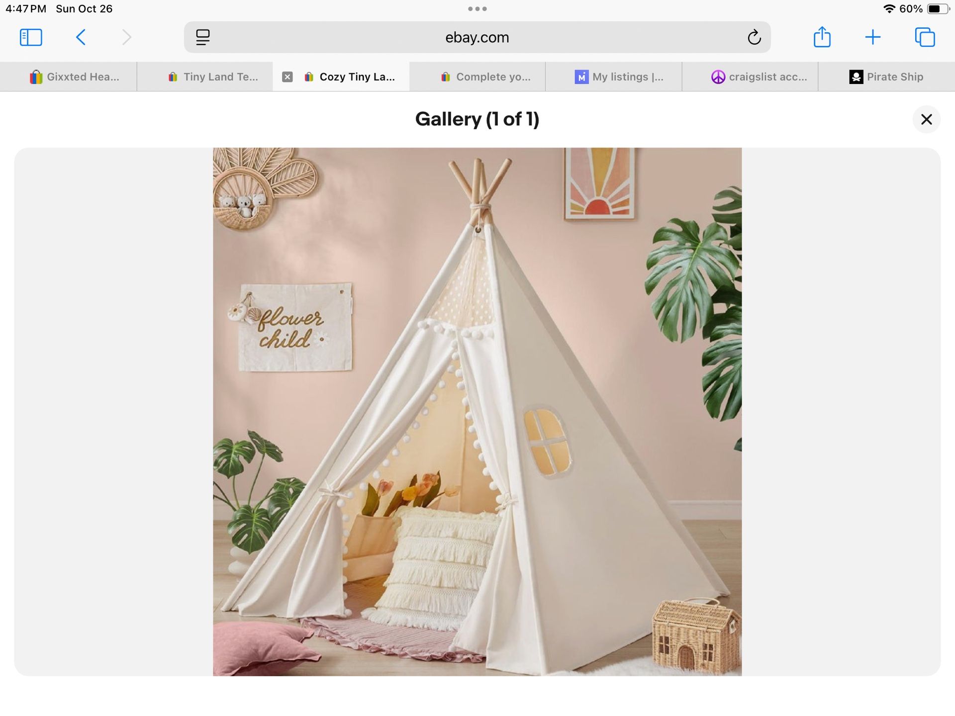 Cozy Tiny Land Teepee Tent for Kids - Washable Indoor Fun