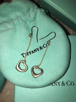 Tiffany & Co Elsa Peretti open heart drop earrings
