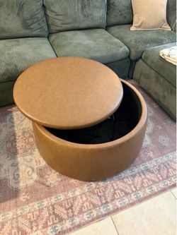 Faux Leather Storage Ottoman / Coffee Table