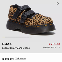 Dr Martens leopard print maryjanes size 8