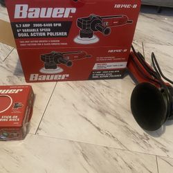 Bauer 6" Variable Speed Dual Action Polisher with Sanding Discs