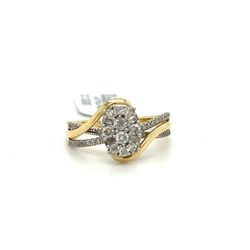 10kt Gold Oval Cluster Diamond Ring With Round And Bagguettes .5ctw 3.20grams Size 6 1/2 165041 17
