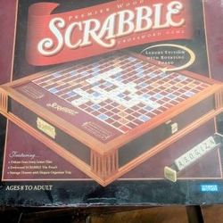 Premier Wood Scrabble Crossword Game - Luxury Edition Rotating Board