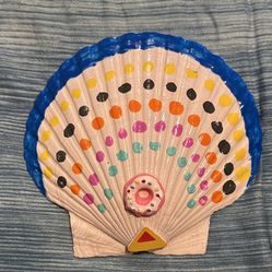 Beautiful 6” Painted Scallop Shell Donut Theme!!