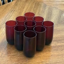 Anchor Hocking Royal Ruby Red Cranberry glasses (9)