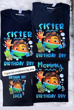 Custom family matching birthday shirts 🎉🐠