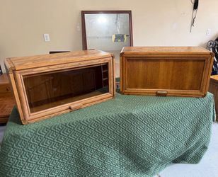Vintage Oak Stack Bookcases / Barrister Style Cabinets