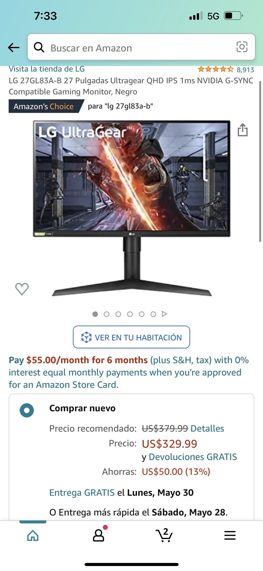 Lg 27gl83a Gaming Monitor 