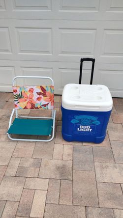 Igloo Cooler on Wheels with Beach Chair