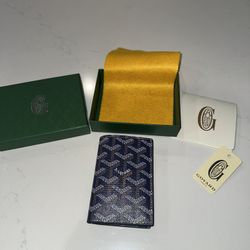 New Goyard Blue Leather Wallet – Box & Accessories Included