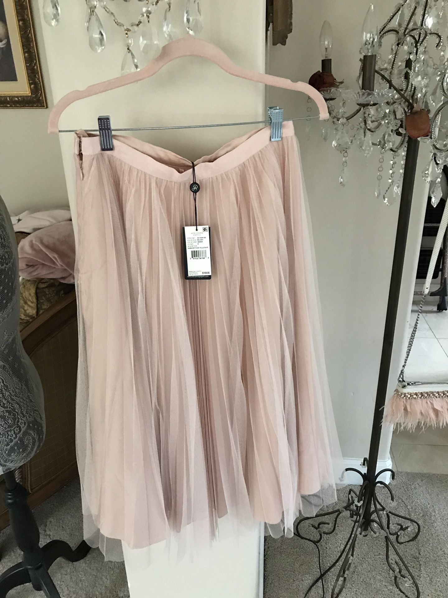 Cute Adrianna Papell Blush Tulle Skirt