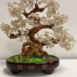 Vintage Chinese Glass Beaded Bonsai Statue 
