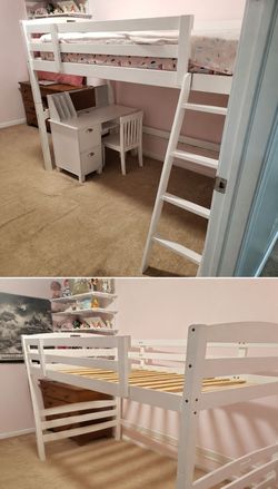 Loft bed and desk