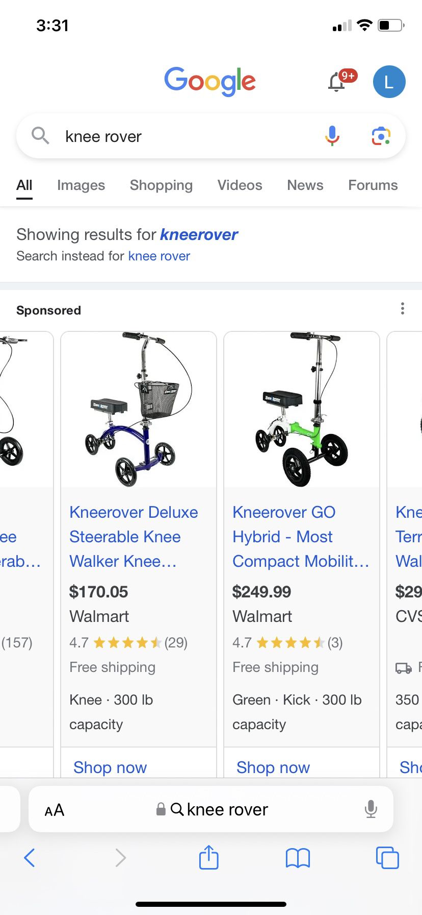 Knee Rover / Knee Scooter With Basket ( Like New )