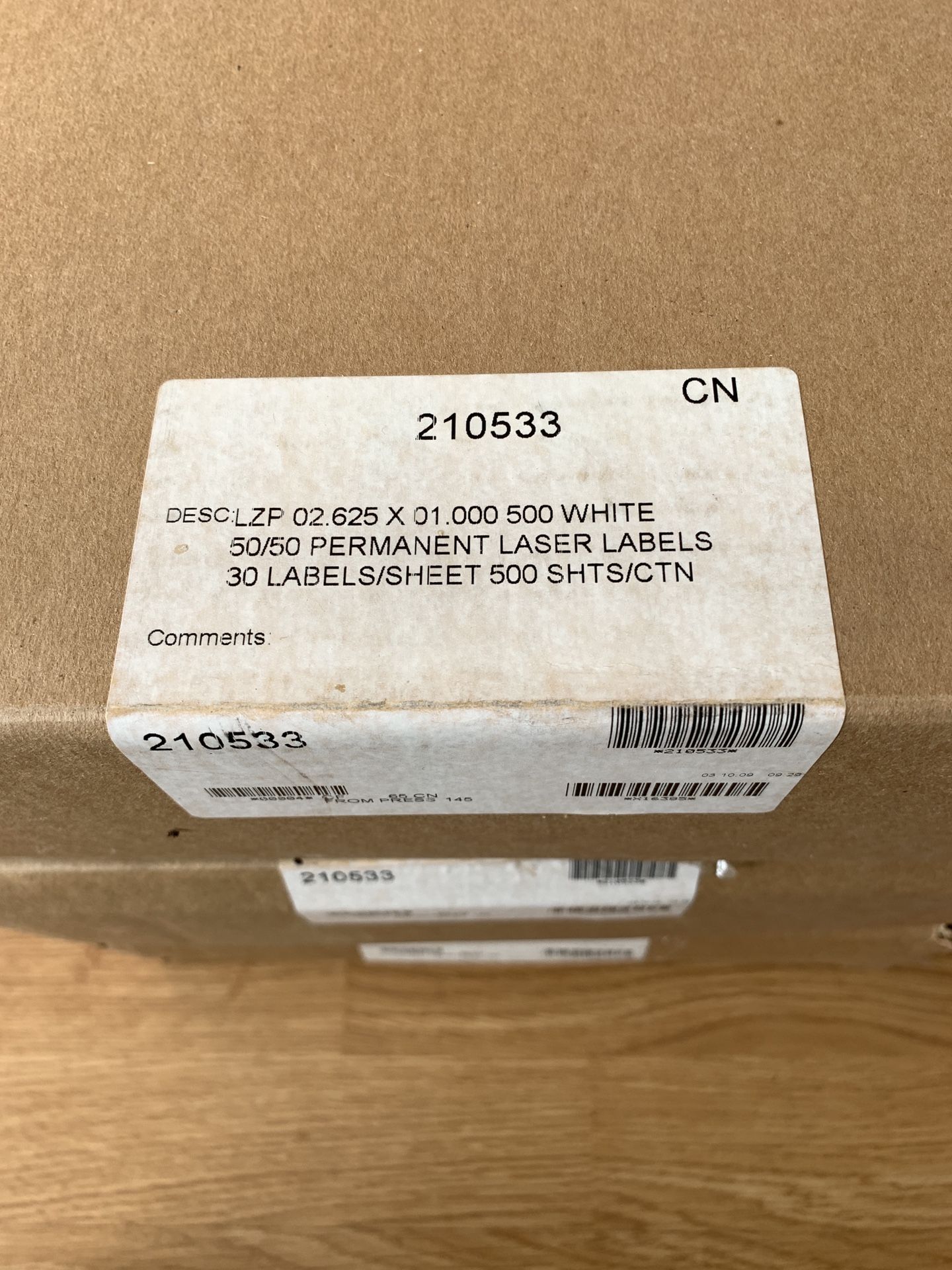 15,000 Laser/InkJet Self Adhesive Label/ 30 Labels Per Sheet/ 500 Sheets per box