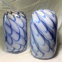 Two Large Art Glass Vases 