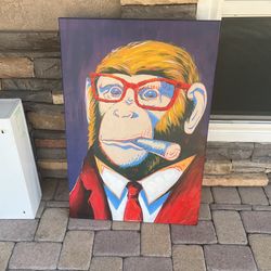 Monkey Smoking Painting