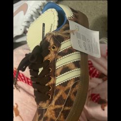 Adidas Samba Wales Bonner Leopard Sneakers – Dark Brown/Cream White 