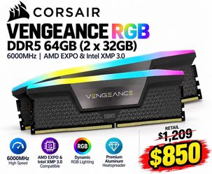 CORSAIR Vengeance RGB DDR5 64GB (2 x 32GB)