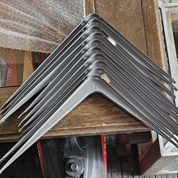 10 Pcs 10x12” & 4.5x5.5” Utility Metal Wall Shelf Corner Bracket Support LOT Gray