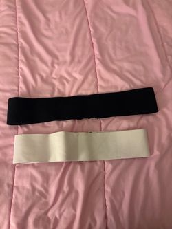 Wide Elastic Waist Belts Black and White