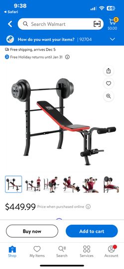 Weight Bench + Weights