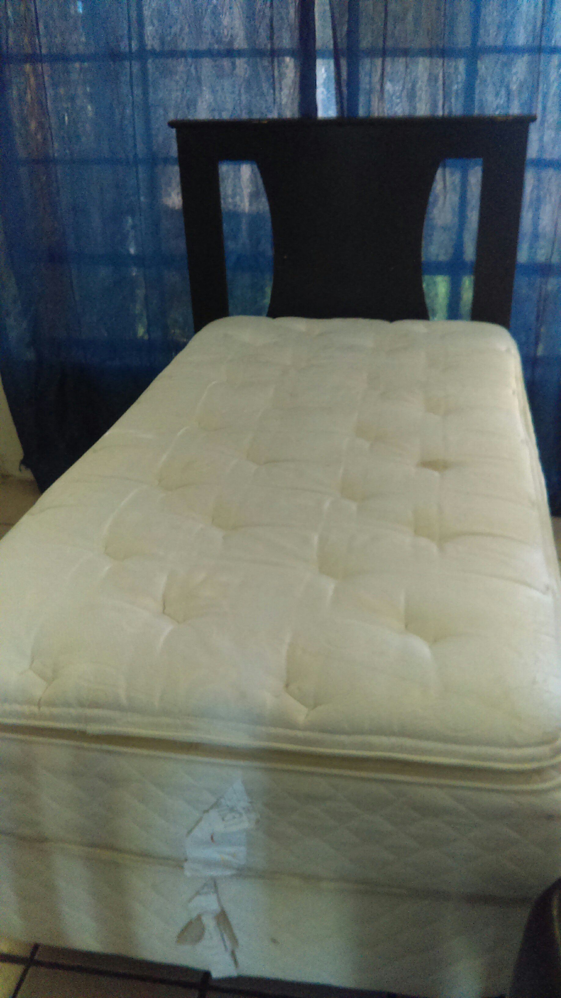 bed with pillow top mattress box spring included twin size